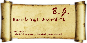 Bozsányi Jozafát névjegykártya